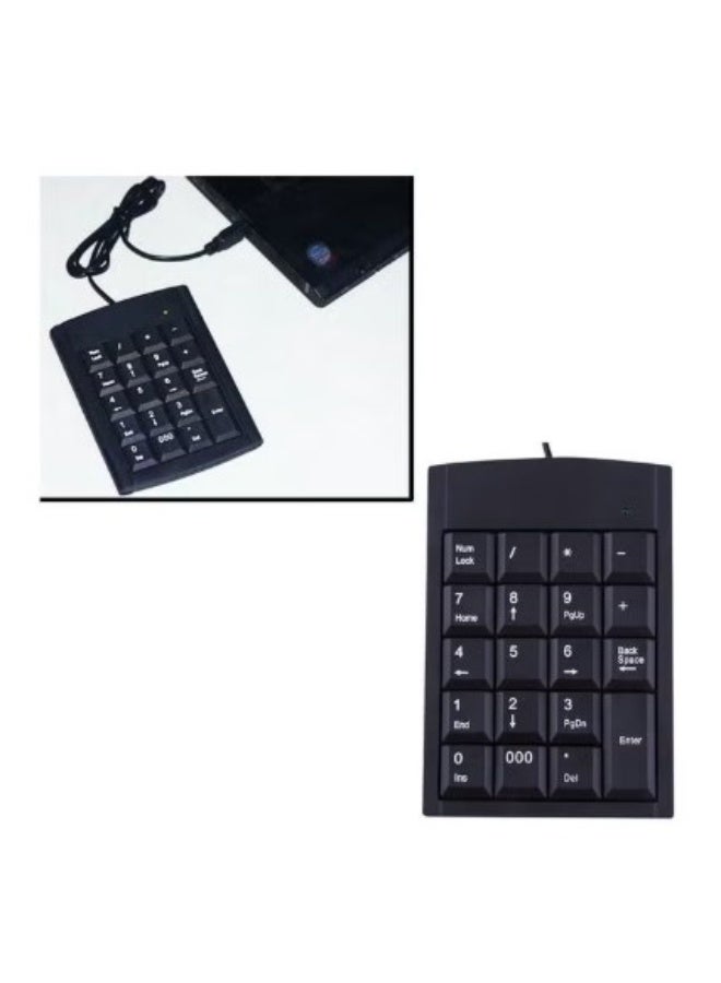 Terabyte 19 Keys Mini USB Wired Numeric Keypad Black - Image 2